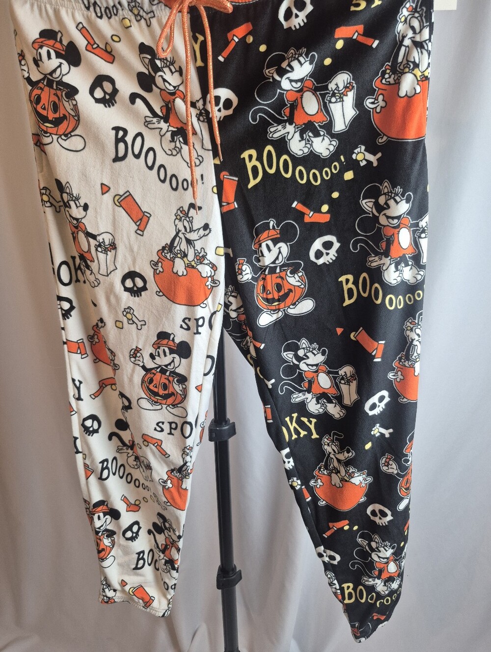 Adult Halloween Pumpkin Character Pajama Pants - Orange & Black